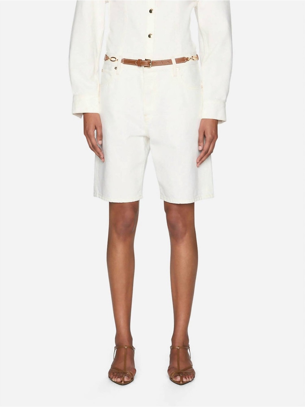 FRAME The Leisure Women’s White Denim Bermuda Shorts Size 32 NWT
